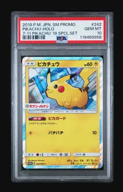 PSA 10 Pikachu Holo 242/sm-p 7-11 2018 Special Set Sm Promo Pokemon Japanese - Image 1