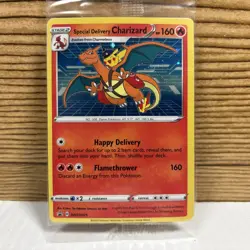 Special Delivery Charizard Pokemon Center Promo Card Sealed SWSH075 - Image 4