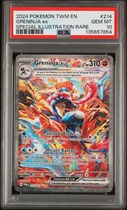 2024 POKEMON TWM EN-TWILIGHT MASQUERADE #214 GRENINJA EX PSA 10 - Image 1