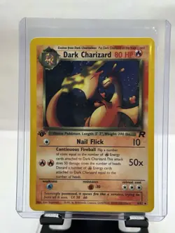 Pokemon TCG Dark Charizard 1st Edition Holo Rare #4/82 Team Rocket WOTC 2000 - Image 1