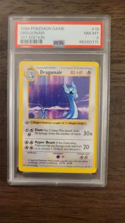 Pokemon 1st Edition Shadowless Dragonair 018/102 Base Set PSA 8 - Image 1