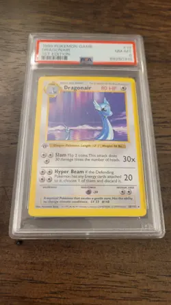 Pokemon 1st Edition Shadowless Dragonair 018/102 Base Set PSA 8 - Image 3