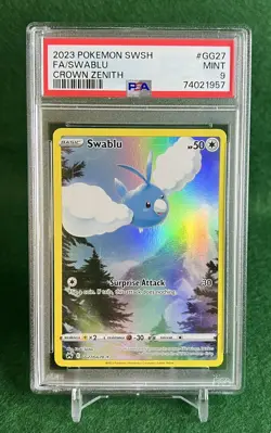 2023 Pokemon Sword & Shield Full Art Swablu Crown Zenith #GG27/GG70 PSA MINT 9 - Image 1