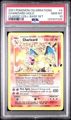 Pokemon TCG Charizard 4/102 Celebrations #4 Holo PSA 10 Gem Mint! - Image 1