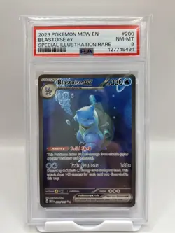Pokemon TCG Blastoise EX Sir 200/165 Scarlet & Violet 151 PSA 8 NM-MT - Image 1