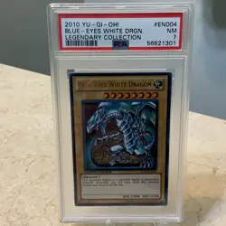 2010 YU-GI-OH! LEGENDARY COLLECTION #EN004 BLUE-EYES WHITE DRAGON PSA 7 - Image 1