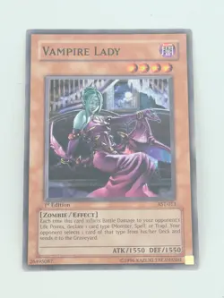 Yugioh Yu Gi Oh 1st Edition Vampire Lady AST-013 - Image 1