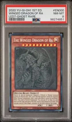 Yu-Gi-Oh the Winged Dragon of Ra LED7-EN000 Ghost Rare 1st Edition PSA 8 - Image 1