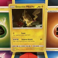 Pokemon TCG Detective Pikachu Holo Rare Card 10/18 NM Condition - Image 1