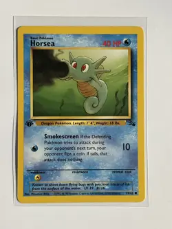 Horsea 49/62 1st Edition Fossil Common Pokemon Card LP - Image 1