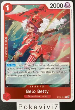 Carte ONE PIECE CARD GAME BELO BETTY OP05-015 R ENGLISH NEUF - Image 1