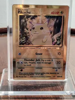 Pokemon Pikachu Gold Metal Card 58/102 - Celebrations 25th Anniversary - Image 2
