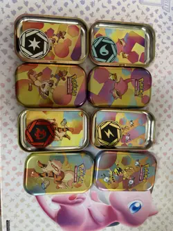 Pokemon 151 TCG Display EMPTY Mini Tins With Coins And Art Card Complete Set - Image 2
