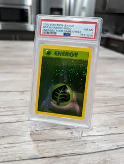 PSA 8 MINT Grass Energy REVERSE HOLO League Energize Your Game Pokemon Card - Image 1
