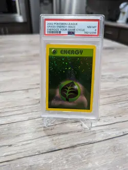 PSA 8 MINT Grass Energy REVERSE HOLO League Energize Your Game Pokemon Card - Image 2