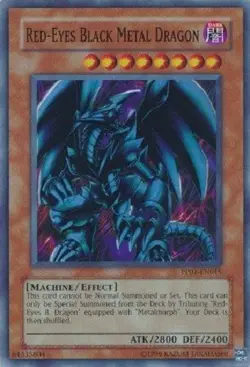 Yugioh - Red Eyes Black Metal Dragon - Super Rare LP - Free Holographic Card - Image 1