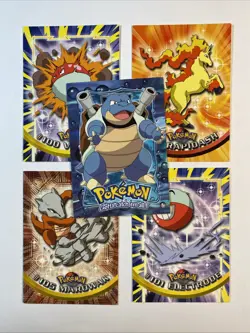Pokemon TCG WOTC TOPPS Mixed 5 Card Lot Vintage EX/MP Non Holo Blastoise - Image 1