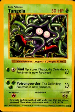 TANGELA - Base Set - 66/102 - Common - Pokemon Card - Unlimited Edition - - Image 1
