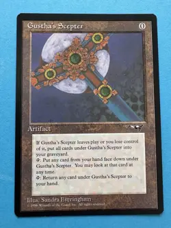 MTG Gustha's Scepter Alliances Magic The Gathering 1996 Artifact Rare English LP - Image 1