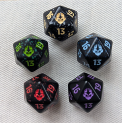 Life Counter ~ AVATAR: THE LAST AIRBENDER ~ Complete Set of 5 Spindown D20 Dice - Image 1