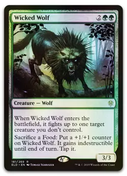 Wicked Wolf #181 (Foil) (NM) Throne of Eldraine ELD Magic MTG - Image 1