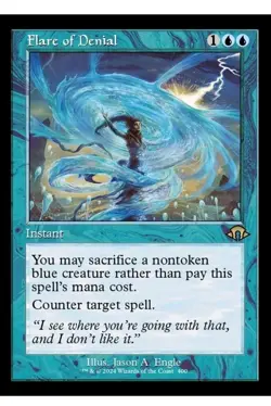 1x MTG Flare of Denial *Retro Frame* - MH3 Rare! NM Mint! Ships Fast! - Image 1