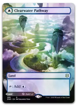 Clearwater Pathway (Borderless) #286 (Foil) (NM) Zendikar Rising ZNR Magic MTG - Image 1