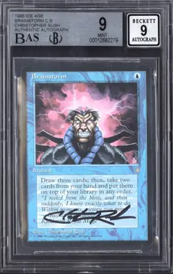 MTG Magic the Gathering Ice Age Brainstorm Signed Christopher Rush BGS 9 - Image 1