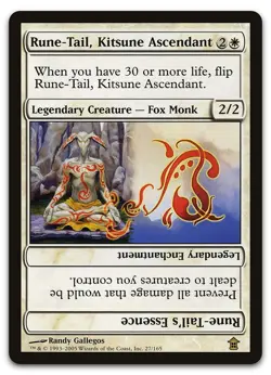 Rune-Tail, Kitsune Ascendant #27 (LP) Saviors of Kamigawa SOK Magic MTG - Image 1