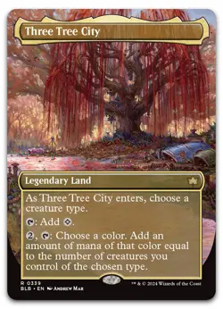 Three Tree City (Borderless) (0339) #339 (NM) Bloomburrow BLB Magic MTG - Image 1