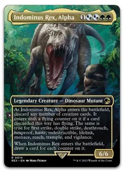 Indominus Rex, Alpha (Borderless) #14 (NM) Jurassic World REX Magic MTG - Image 1