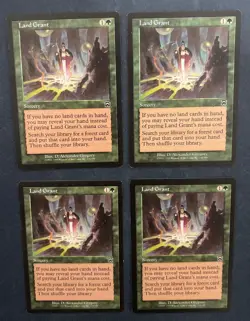 MTG 4X MERCADIAN MASQUES LAND GRANT MAGIC THE GATHERING SORCERY COMMON ENGLISH - Image 1
