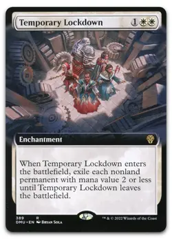 Temporary Lockdown (Extended Art) #389 (NM) Dominaria United DMU Magic MTG - Image 1