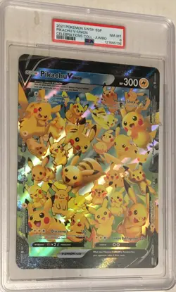2021 Pokemon SWSH Black Star Promo PSA 8 Pikachu V Union JUMBO CARD - Image 1