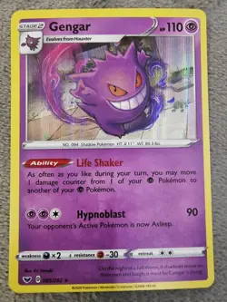 1x Gengar - 085/202 - Holo Rare NM-Mint Pokemon SWSH01 - Sword and Shield Base S - Image 1