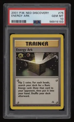 2001 Pokemon Neo Discovery PSA 10 ENERGY ARK Non Holo #75 *NICE* Low POP7 - Image 1