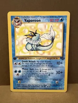 Vaporeon 28/64 1999 Jungle Set Non-Holo 1st Edition Vintage Pokemon TCG - Image 1