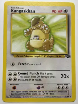 Kangaskhan Rare Unlimited Jungle 21/64 NM Pokemon TCG Non Holo - Image 1