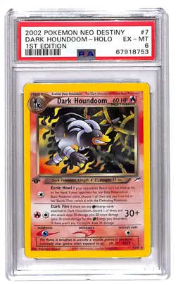 2002 POKEMON DARK HOUNDOOM NEO DESTINY 1ST EDITION HOLO 7/105 PSA 6 - Image 1