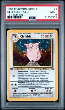 1999 Pokemon 1st Edition Jungle Clefable Holo | PSA 9 - Image 1