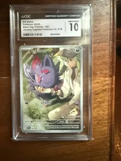 N’s Zorua SVP 189 Pokemon Center Stamp CGC 10 - Image 1