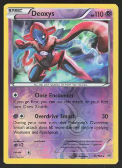 Deoxys 33/108 Reverse Holo Rare Pokemon TCG XY - Roaring Skies LP - Image 1