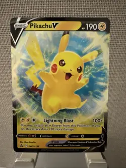 Pikachu V SWSH198 Holo Black Star Promo Sword Shield Pokemon - Image 1