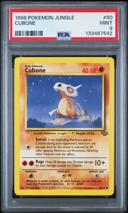 1999 POKEMON JUNGLE CUBONE 50 PSA 9 - Image 1