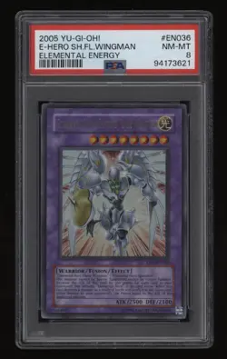 2005 YU-GI-OH! Elemental Hero Shining Flare Wingman PSA 8 Elemental Energy EN036 - Image 1