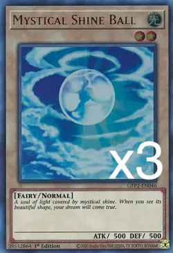 3X Yugioh Mystical Shine Ball GFP2-EN046 Ultra Rare 1st Edition NM - Image 1