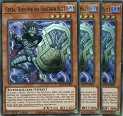 yugioh 3x Genta, Torhuter der Finsteren Welt SR13-DE002 SUPER RARE DEUTSCH - Image 1