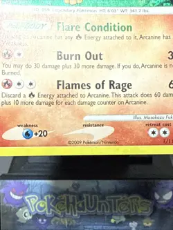 Pokemon Card Arcanine 1/111 Platinum Rising Rivals Rare Holo Bleed ERROR LP - Image 5