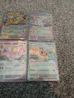 6 Prismatic Evolutions Stamped Pokemon Card Promos, Eevee, Leafeon, Sylveon Etc - Image 3