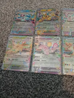 6 Prismatic Evolutions Stamped Pokemon Card Promos, Eevee, Leafeon, Sylveon Etc - Image 4